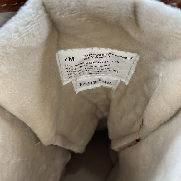 NEW JBU Women’s Maplewood Waterproof Lace Up Rain Boots Navy/Tan Size 7M - Picture 5 of 11